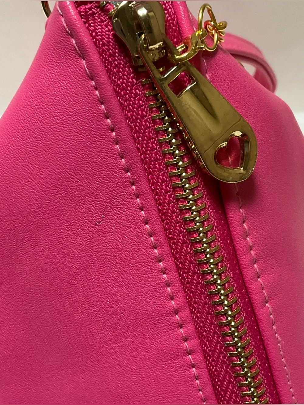 Synthetic leather triangle Hot Pink Wristlet Clutch Gold Spike Summerween Charms
